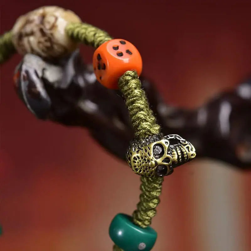 Fortune Jewel Tibetan Dragon Pattern Dice Handmade Rope Bracelet Fortune Jewel