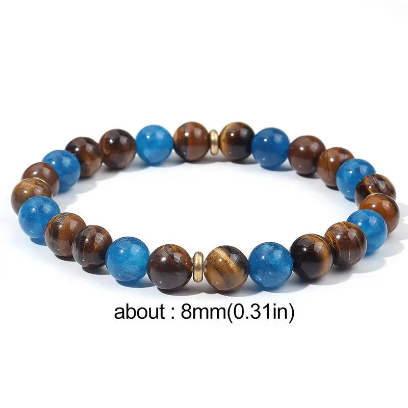 Fortune Jewel Apatite Tiger Eye Spacer Beads Motivation Bracelet Fortune Jewel