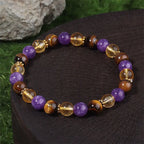 Fortune Jewel Amethyst Tiger Eye Citrine Spacer Beads Healing Bracelet Fortune Jewel