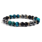 Fortune Jewel Natural Blue Tiger Eye Beads Balance Bracelet Fortune Jewel