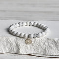 Fortune Jewel 925 Sterling Silver Lotus Design Natural White Turquoise Wealth Bracelet Fortune Jewel