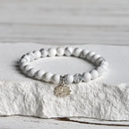 Fortune Jewel 925 Sterling Silver Lotus Design Natural White Turquoise Wealth Bracelet Fortune Jewel