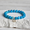 Fortune Jewel 925 Sterling Silver Lotus Natural Apatite Creativity Bracelet Fortune Jewel