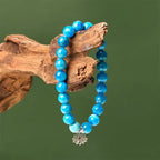 Fortune Jewel 925 Sterling Silver Lotus Natural Apatite Creativity Bracelet Fortune Jewel