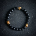 Fortune Jewel Natural Frosted Black Onyx Picture Jasper Fortune Bracelet Fortune Jewel