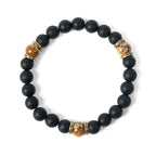 Fortune Jewel Natural Frosted Black Onyx Picture Jasper Fortune Bracelet Fortune Jewel