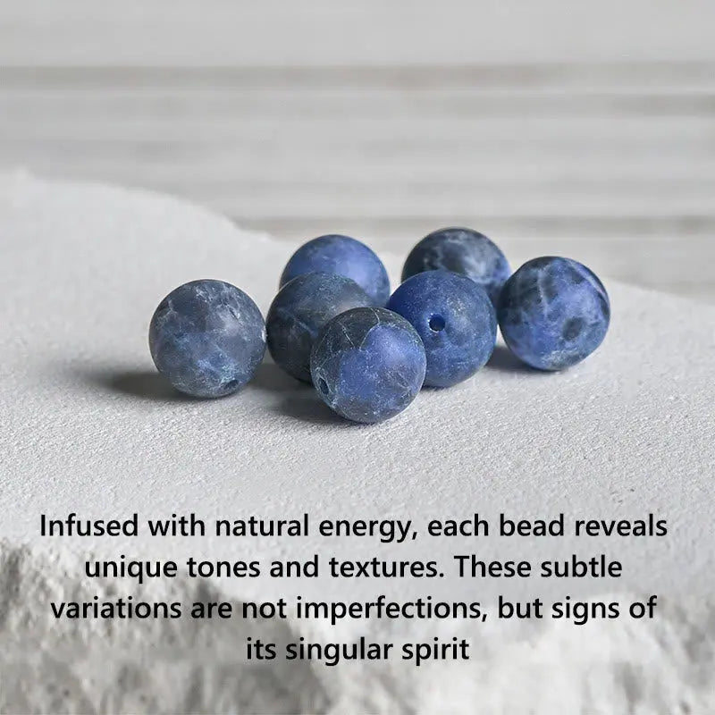 Fortune Jewel 925 Sterling Silver Lotus Design Natural Sodalite Positive Beads Harmony Bracelet Fortune Jewel