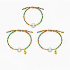 Fortune Jewel Handmade Peace Buckle Jade Prosperity 925 Sterling Silver Colorful Rope Bracelet - Fortune Jewel