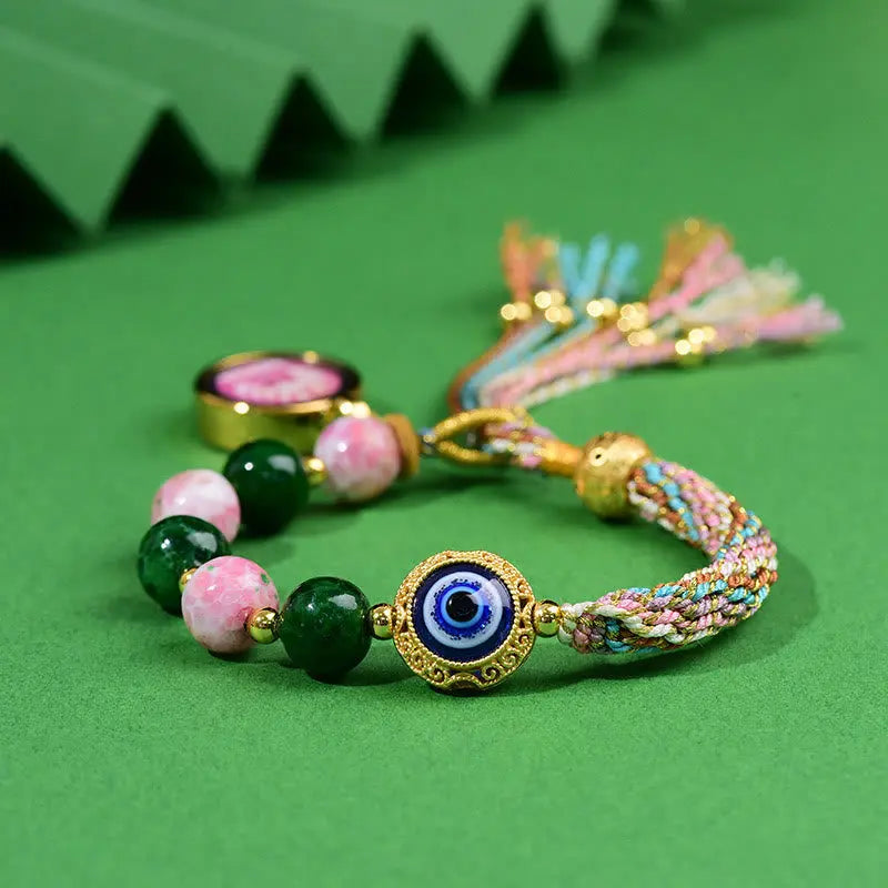 Fortune Jewel Tibet Evil Eye Nine Tailed Fox Thangka Keep Away Evil Spirits String Bracelet Fortune Jewel