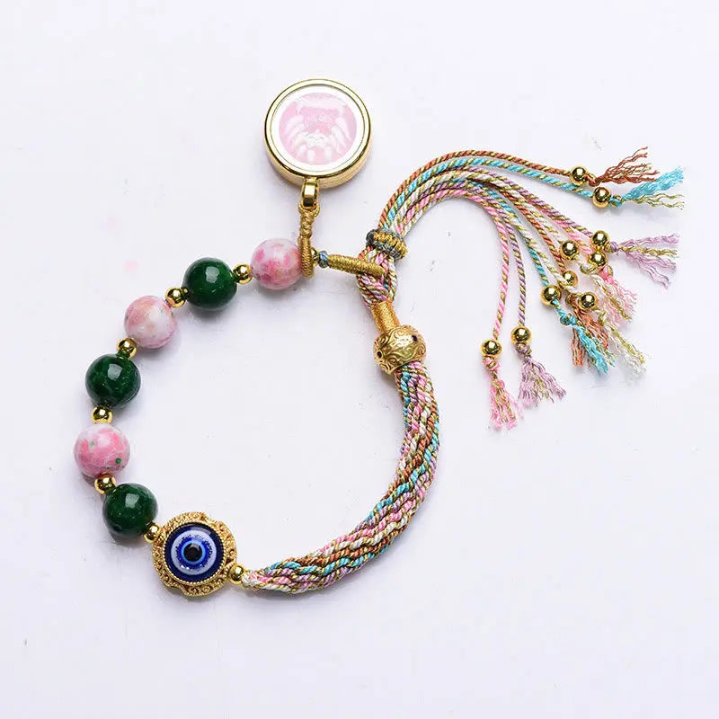 Fortune Jewel Tibet Evil Eye Nine Tailed Fox Thangka Keep Away Evil Spirits String Bracelet Fortune Jewel