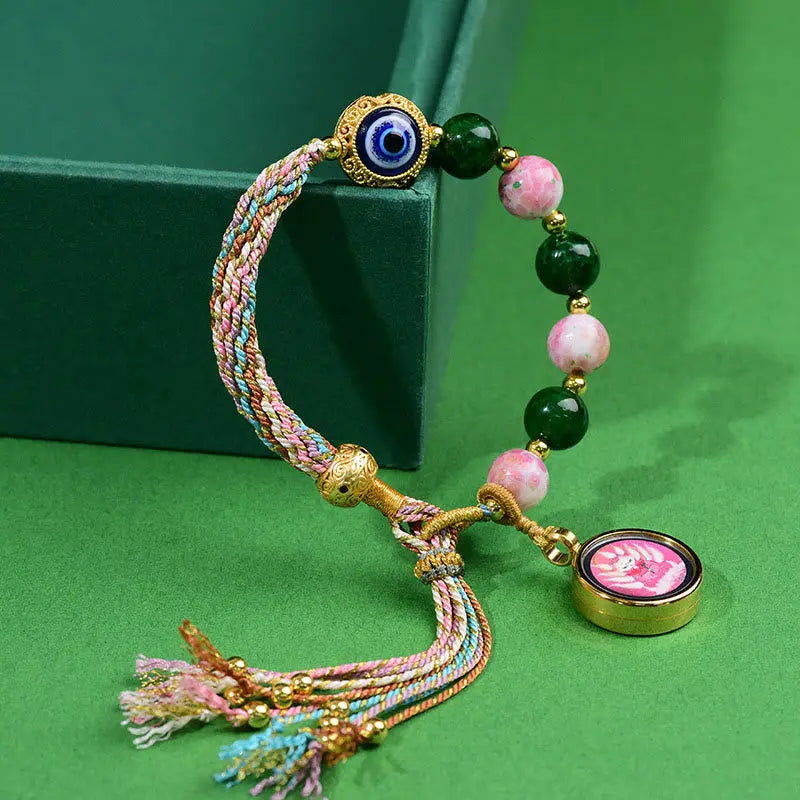 Fortune Jewel Tibet Evil Eye Nine Tailed Fox Thangka Keep Away Evil Spirits String Bracelet Fortune Jewel