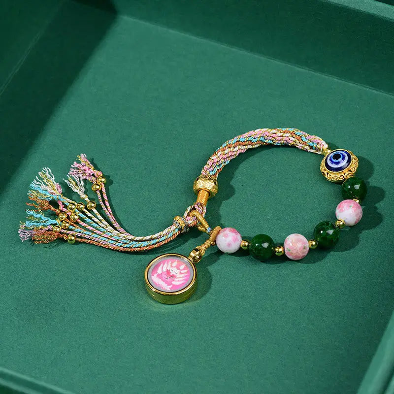 Fortune Jewel Tibet Evil Eye Nine Tailed Fox Thangka Keep Away Evil Spirits String Bracelet Fortune Jewel