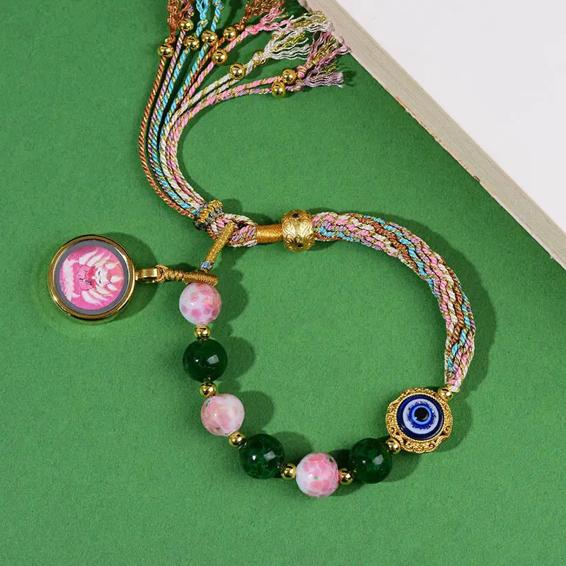 Fortune Jewel Tibet Evil Eye Nine Tailed Fox Thangka Keep Away Evil Spirits String Bracelet Fortune Jewel