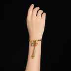 Fortune Jewel Tibet Gold Swallowing Beast Family Luck Knot Braid Colorful String Bracelet Fortune Jewel