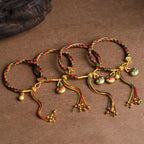 Fortune Jewel Tibet Gold Swallowing Beast Family Luck Knot Braid Colorful String Bracelet Fortune Jewel