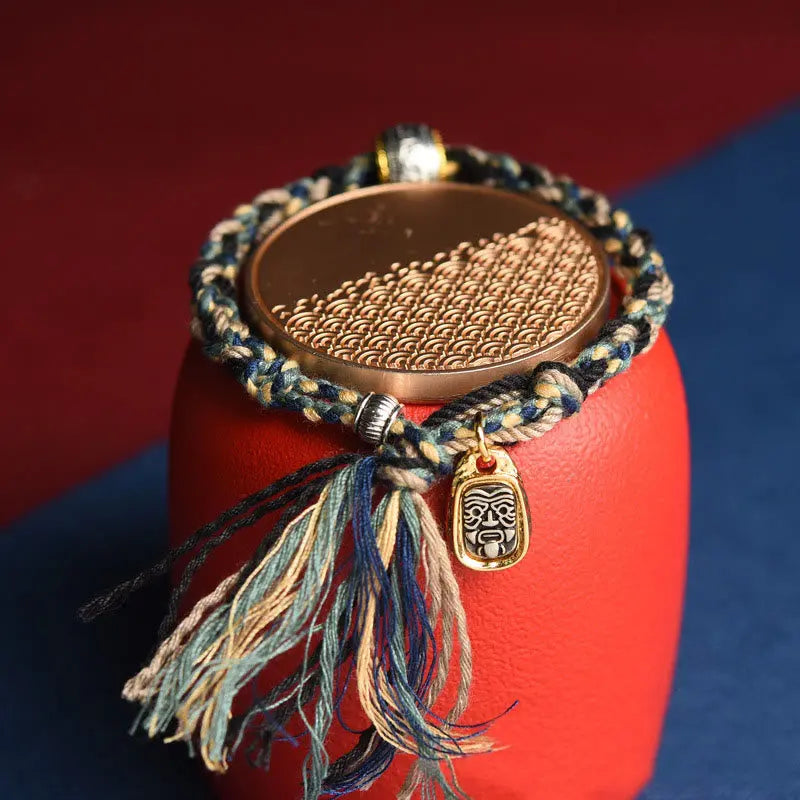 Fortune Jewel Tibet Om Mani Padme Hum Carved Zakiram Focus Rope Bracelet Fortune Jewel