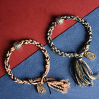 Fortune Jewel Tibet Om Mani Padme Hum Carved Zakiram Focus Rope Bracelet Fortune Jewel