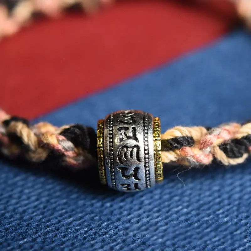 Fortune Jewel Tibet Om Mani Padme Hum Carved Zakiram Focus Rope Bracelet Fortune Jewel