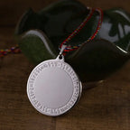 Fortune Jewel Blue Medicine Buddha Heart Mantra Titanium Steel Faith Colored Rope Necklace Pendant Fortune Jewel