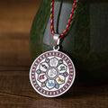 Fortune Jewel Colorful Om Mani Padme Hum Titanium Steel Protection Rope Necklace Pendant Fortune Jewel