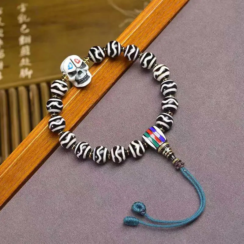 Fortune Jewel Tibetan Dzi Bead The Lord of the Corpse Forest Protection Bracelet Fortune Jewel