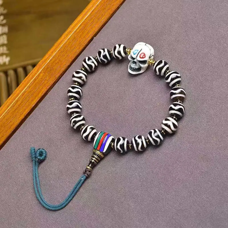 Fortune Jewel Tibetan Dzi Bead The Lord of the Corpse Forest Protection Bracelet Fortune Jewel