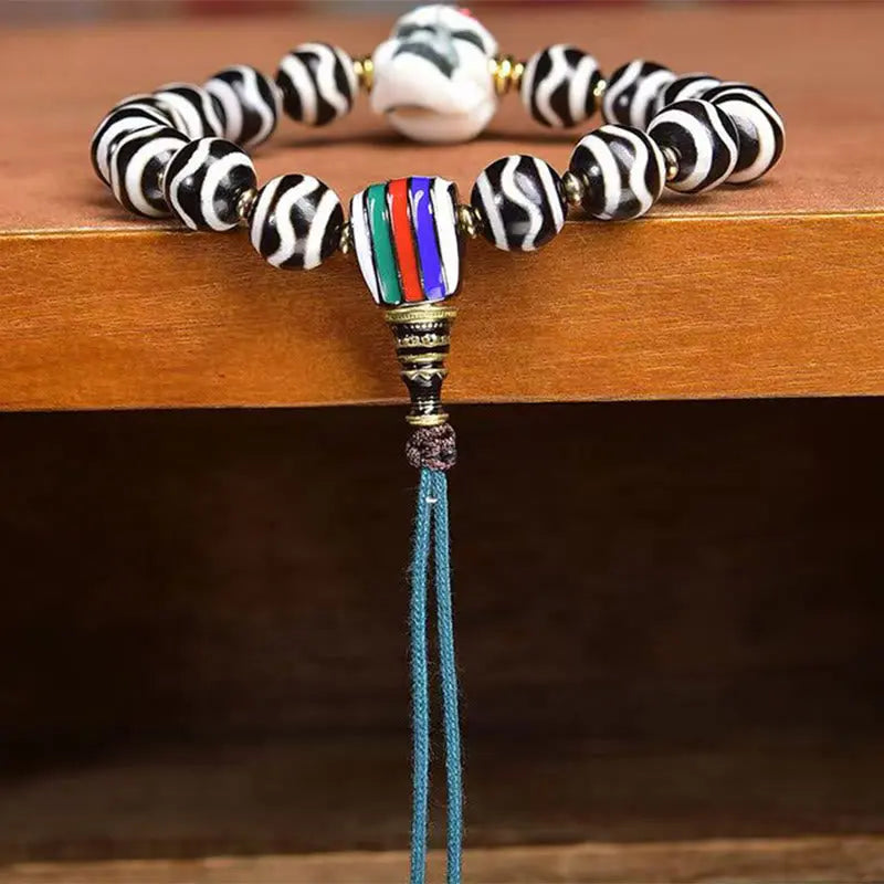 Fortune Jewel Tibetan Dzi Bead The Lord of the Corpse Forest Protection Bracelet Fortune Jewel