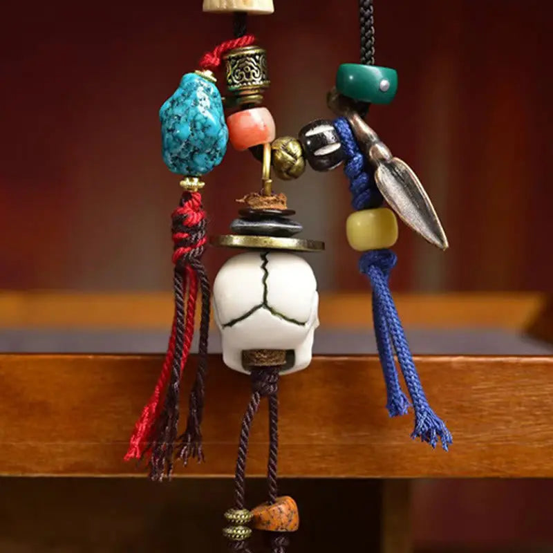 Fortune Jewel Tibetan Skull The Lord of the Corpse Forest New Beginning Rope Necklace Pendant Fortune Jewel