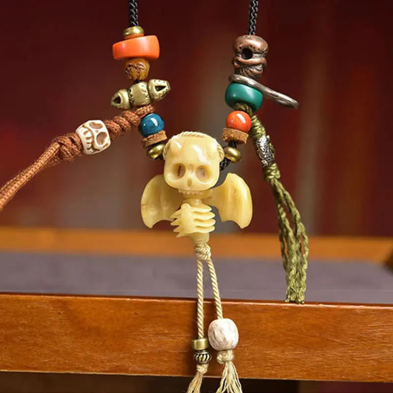 Fortune Jewel Tibetan Skull The Lord of the Corpse Forest New Beginning Rope Necklace Pendant Fortune Jewel