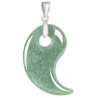 Fortune Jewel Teardrop Design Jade Titanium Steel Chain Necklace Luck Pendant Fortune Jewel