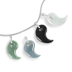 Fortune Jewel Teardrop Design Jade Titanium Steel Chain Necklace Luck Pendant Fortune Jewel