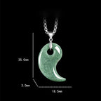 Fortune Jewel Teardrop Design Jade Titanium Steel Chain Necklace Luck Pendant Fortune Jewel