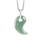 Fortune Jewel Teardrop Design Jade Titanium Steel Chain Necklace Luck Pendant Fortune Jewel