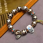 Fortune Jewel Tibetan Lightning Treasure Vase Dzi Bead The Lord of the Corpse Forest Power Bracelet Fortune Jewel