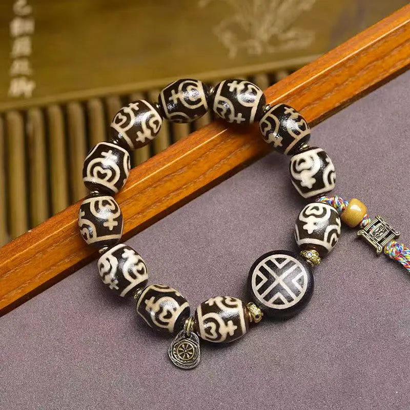 Fortune Jewel Tibetan Lightning Treasure Vase Dzi Bead The Lord of the Corpse Forest Power Bracelet Fortune Jewel