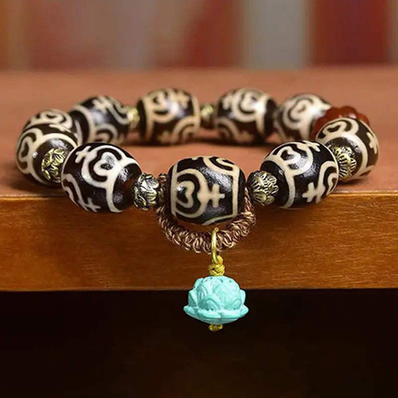 Fortune Jewel Tibetan Lightning Treasure Vase Dzi Bead The Lord of the Corpse Forest Power Bracelet Fortune Jewel