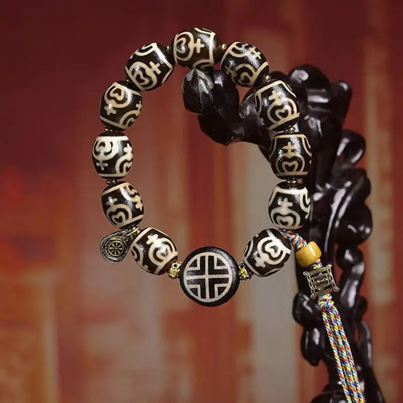 Fortune Jewel Tibetan Lightning Treasure Vase Dzi Bead The Lord of the Corpse Forest Power Bracelet Fortune Jewel
