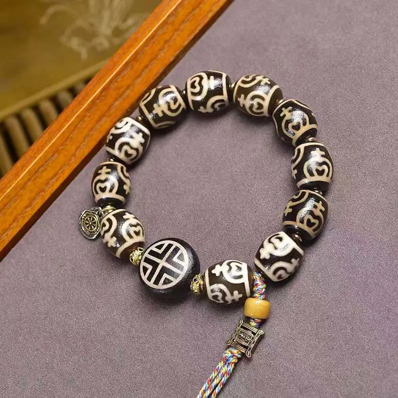Fortune Jewel Tibetan Lightning Treasure Vase Dzi Bead The Lord of the Corpse Forest Power Bracelet Fortune Jewel