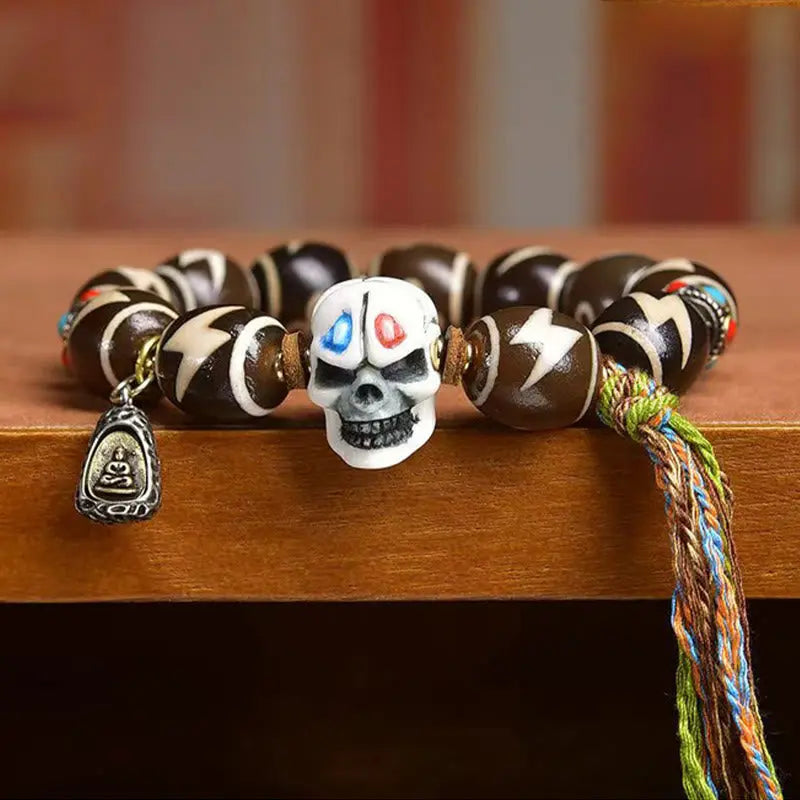 Fortune Jewel Tibetan Lightning Treasure Vase Dzi Bead The Lord of the Corpse Forest Power Bracelet Fortune Jewel