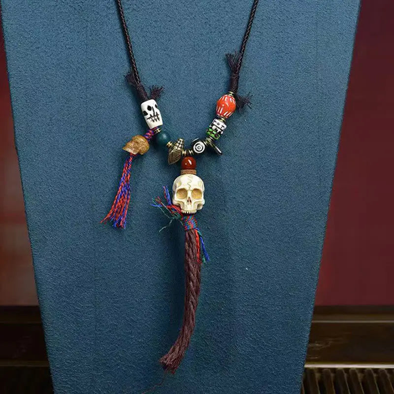 Fortune Jewel Tibetan Skull The Lord Of The Corpse Forest Keep Away Evil Spirits Necklace Pendant Fortune Jewel