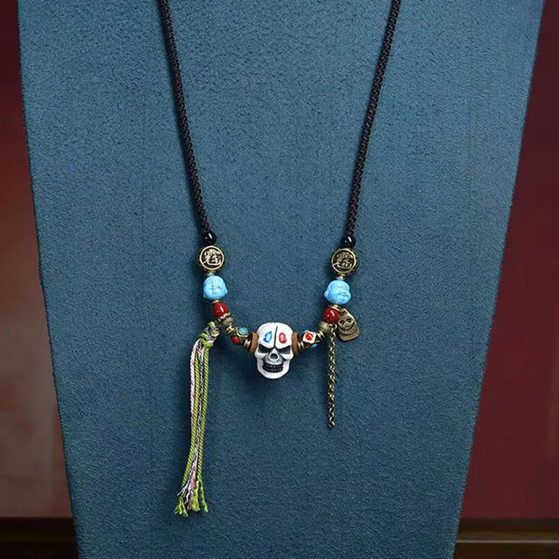 Fortune Jewel Tibetan Skull The Lord Of The Corpse Forest Keep Away Evil Spirits Necklace Pendant Fortune Jewel