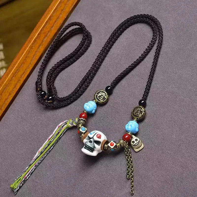 Fortune Jewel Tibetan Skull The Lord Of The Corpse Forest Keep Away Evil Spirits Necklace Pendant Fortune Jewel