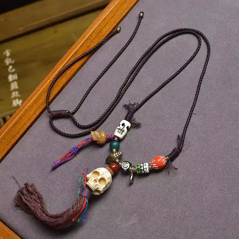 Fortune Jewel Tibetan Skull The Lord Of The Corpse Forest Keep Away Evil Spirits Necklace Pendant Fortune Jewel