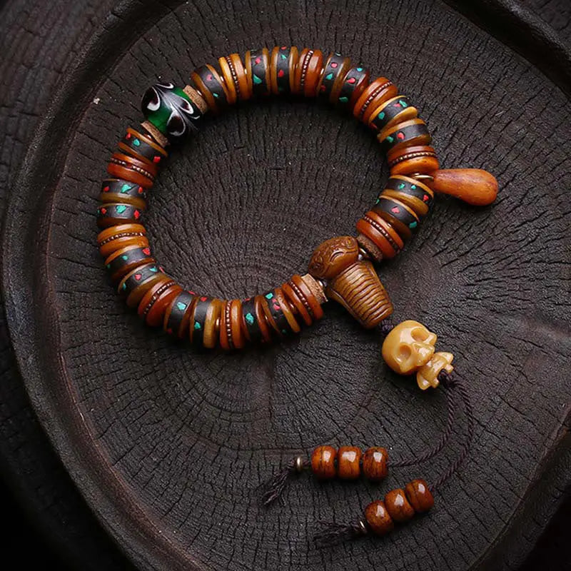 Fortune Jewel Tibet Bone Beads The Lord Of The Corpse Forest Reminders of Our Impermanence Bracelet Fortune Jewel