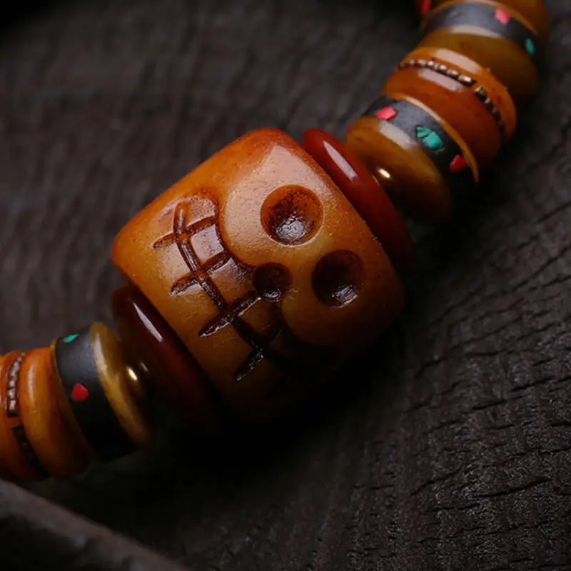 Fortune Jewel Tibet Bone Beads The Lord Of The Corpse Forest Reminders of Our Impermanence Bracelet Fortune Jewel