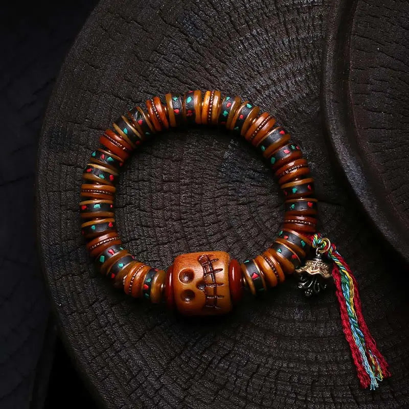 Fortune Jewel Tibet Bone Beads The Lord Of The Corpse Forest Reminders of Our Impermanence Bracelet Fortune Jewel
