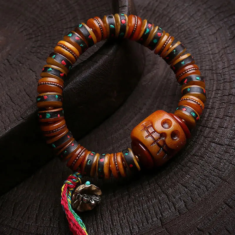Fortune Jewel Tibet Bone Beads The Lord Of The Corpse Forest Reminders of Our Impermanence Bracelet Fortune Jewel