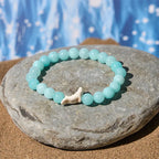 Fortune Jewel Natural Stone Dolphin Crackle Agate Tourmaline Courage Bracelet Fortune Jewel