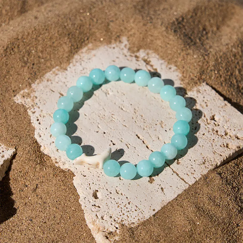 Fortune Jewel Natural Stone Dolphin Crackle Agate Tourmaline Courage Bracelet Fortune Jewel