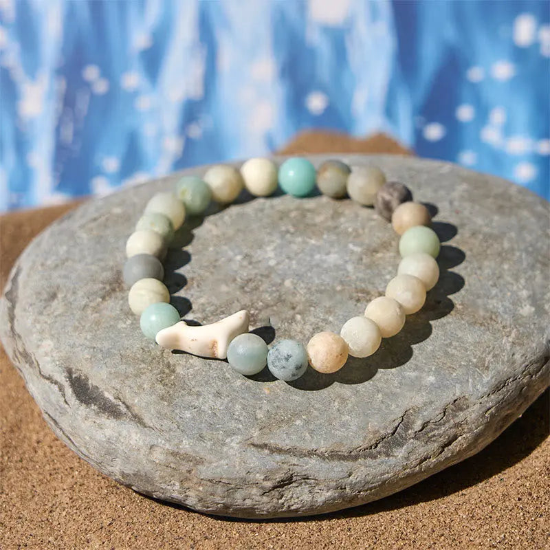 Fortune Jewel Natural Stone Dolphin Crackle Agate Tourmaline Courage Bracelet Fortune Jewel